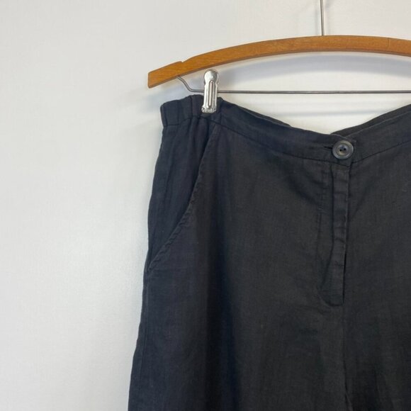 Flax 100% Linen Lagenlook Black Pants - Picture 2 of 10